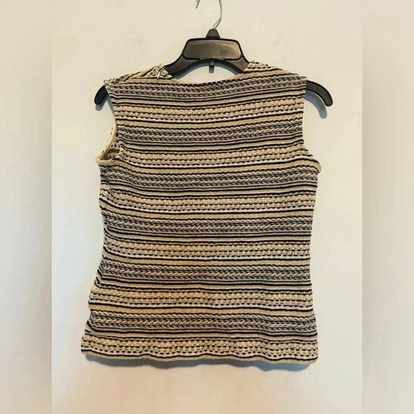ST. JOHN SANTANA KNIT Tank Sleeveless Shell Gold Metallic Sz Small FLAWED - Picture 5 of 6